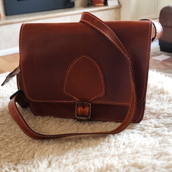 Beautiful NWT Italian Leather Handmade Unisex Crossbody Bag 🤎🇮🇹 - Picture 13 of 16